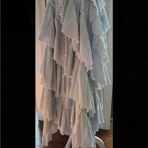 Striped Ruffle Maxi Skirt